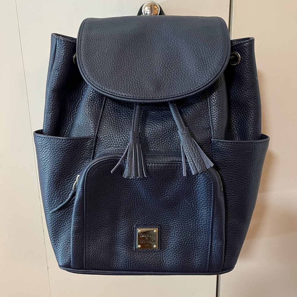 Dooney and Bourke Navy Pebble Leather Large Murphy Backpack